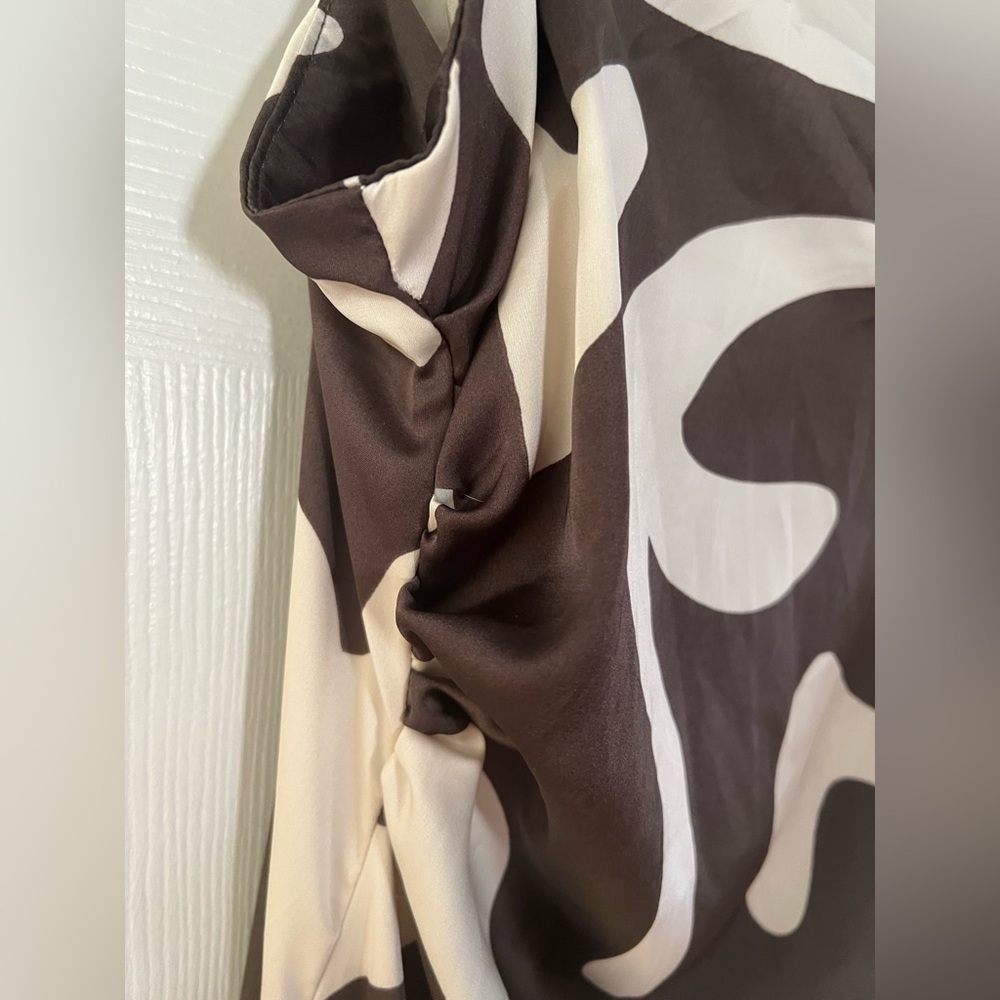 Chocolate brown and cream maxi dress - Picture 7 of 14